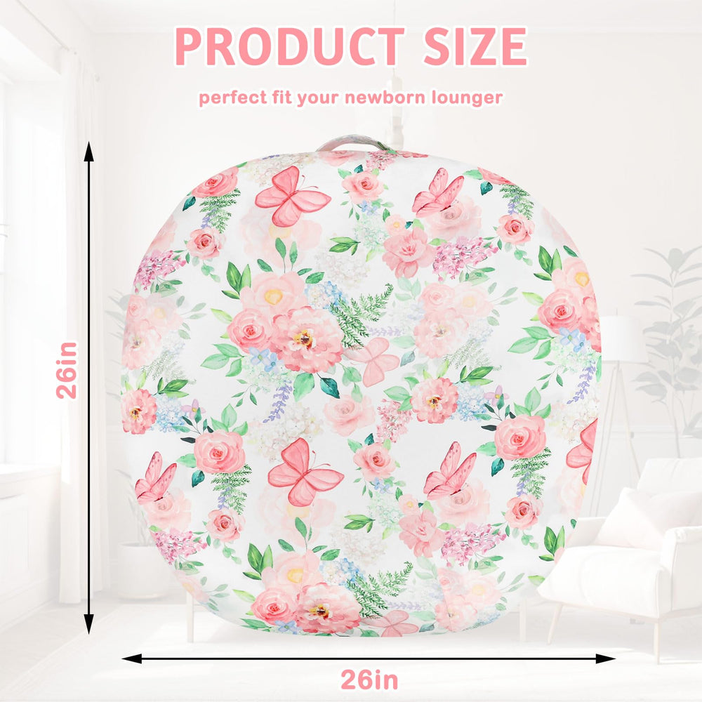CARUILI cover pink floral butterfly backside, double-sided Minky for versatile styling.