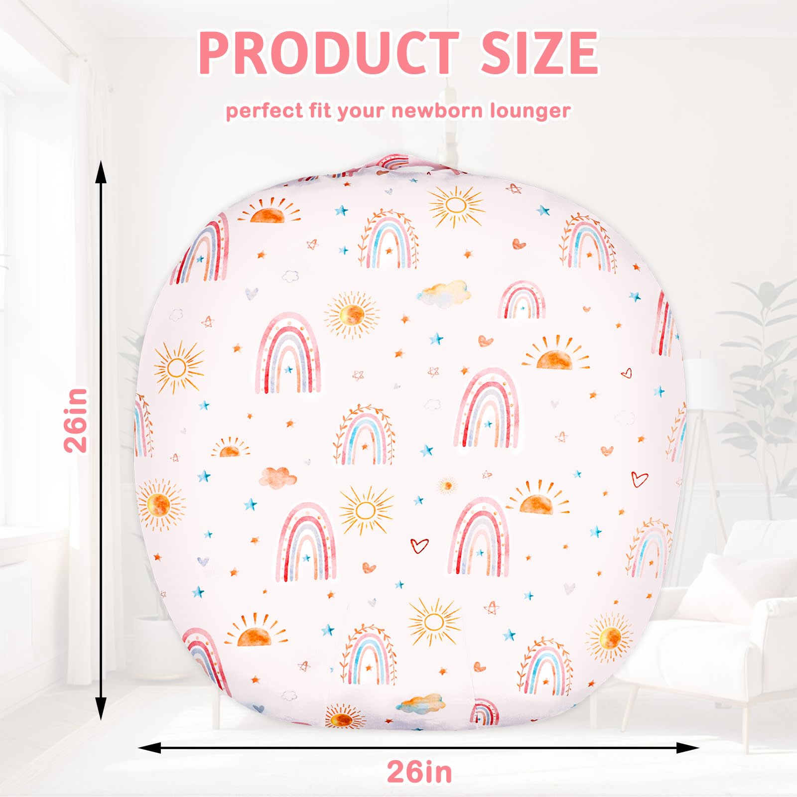 CARUILI newborn lounger cover with sun accent for cheerful styling.