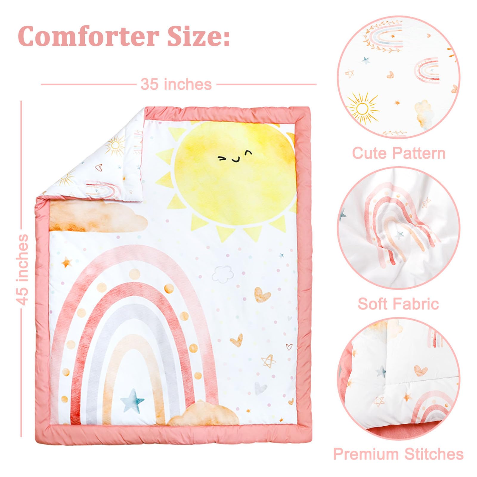 CARUILI nursery ambience with pink rainbow theme