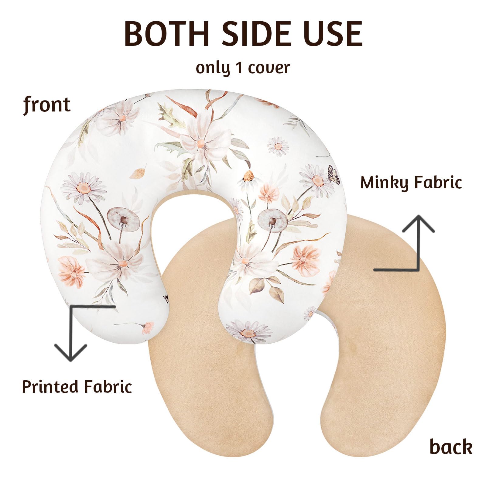 CARUILI nursing pillow cover fits most curved pillows to protect against stains
