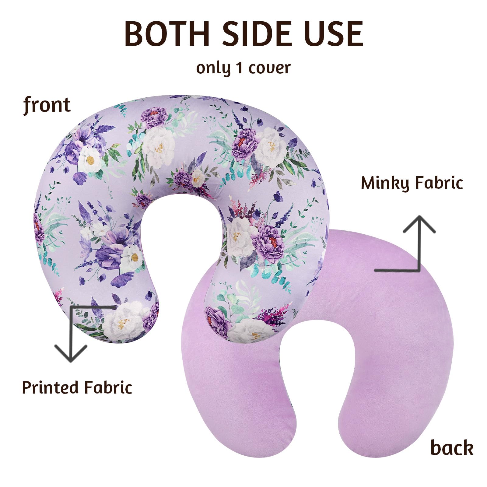 CARUILI nursing pillow cover oversized zipper enables easy installation