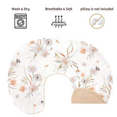 CARUILI nursing pillow cover stretch polyester and Minky feel, breathable for long sessions