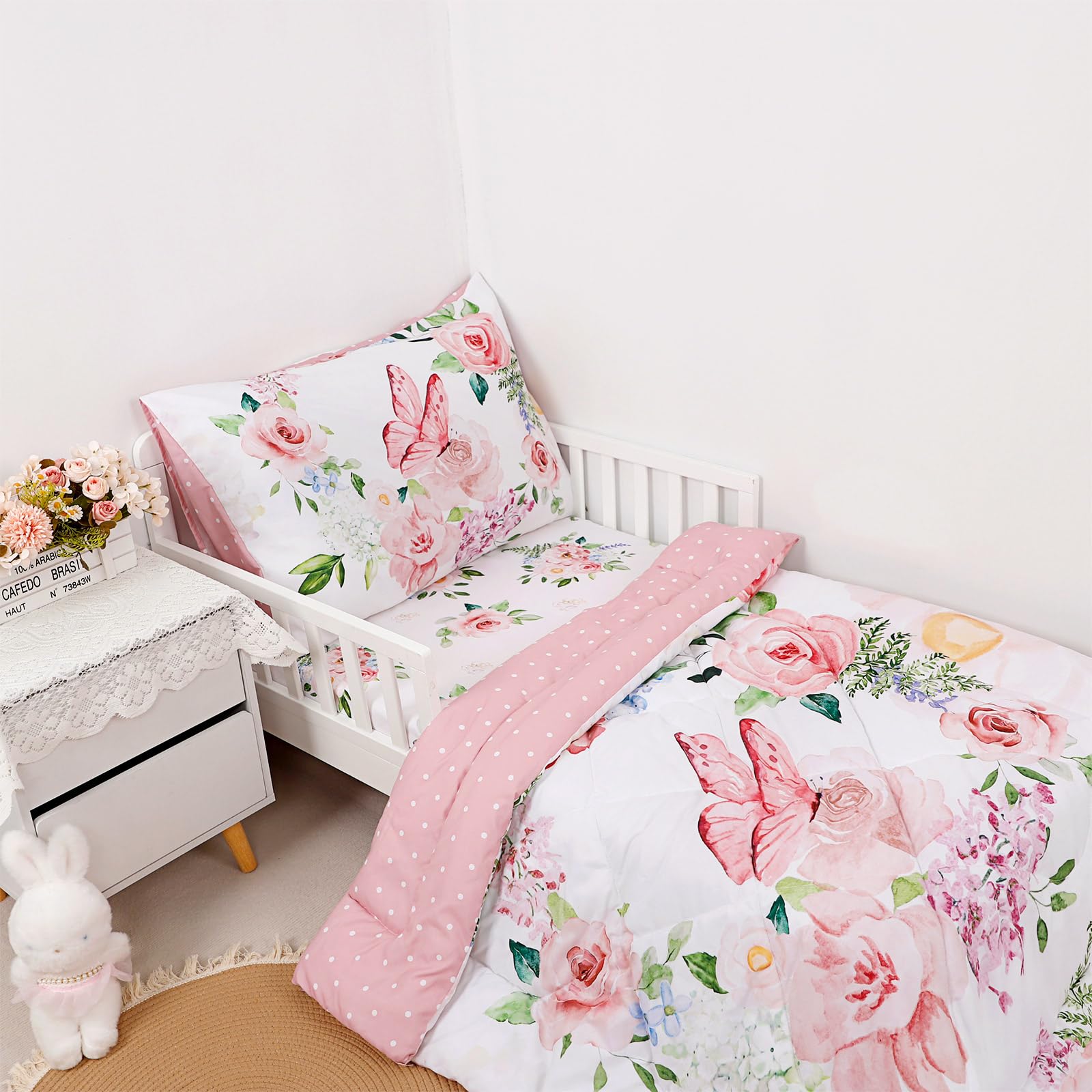 CARUILI pink floral flat sheet adds vibrant color to bedtime routine