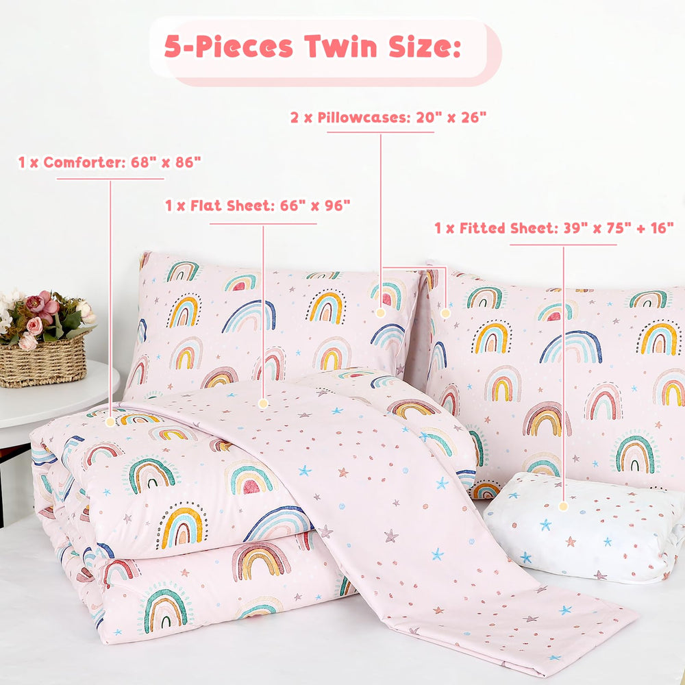 CARUILI Reversible comforter shows rainbow side for versatile styling