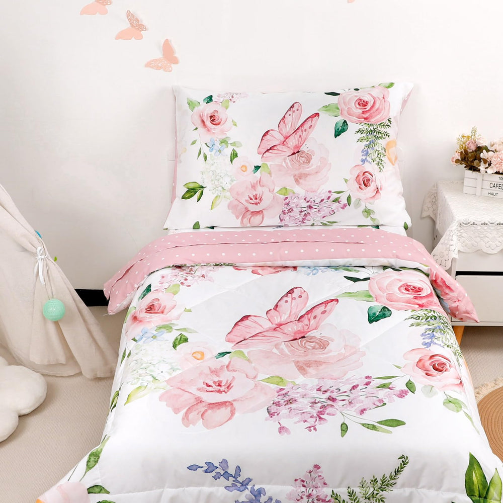 CARUILI 4-piece toddler bedding set simplifies styling and care