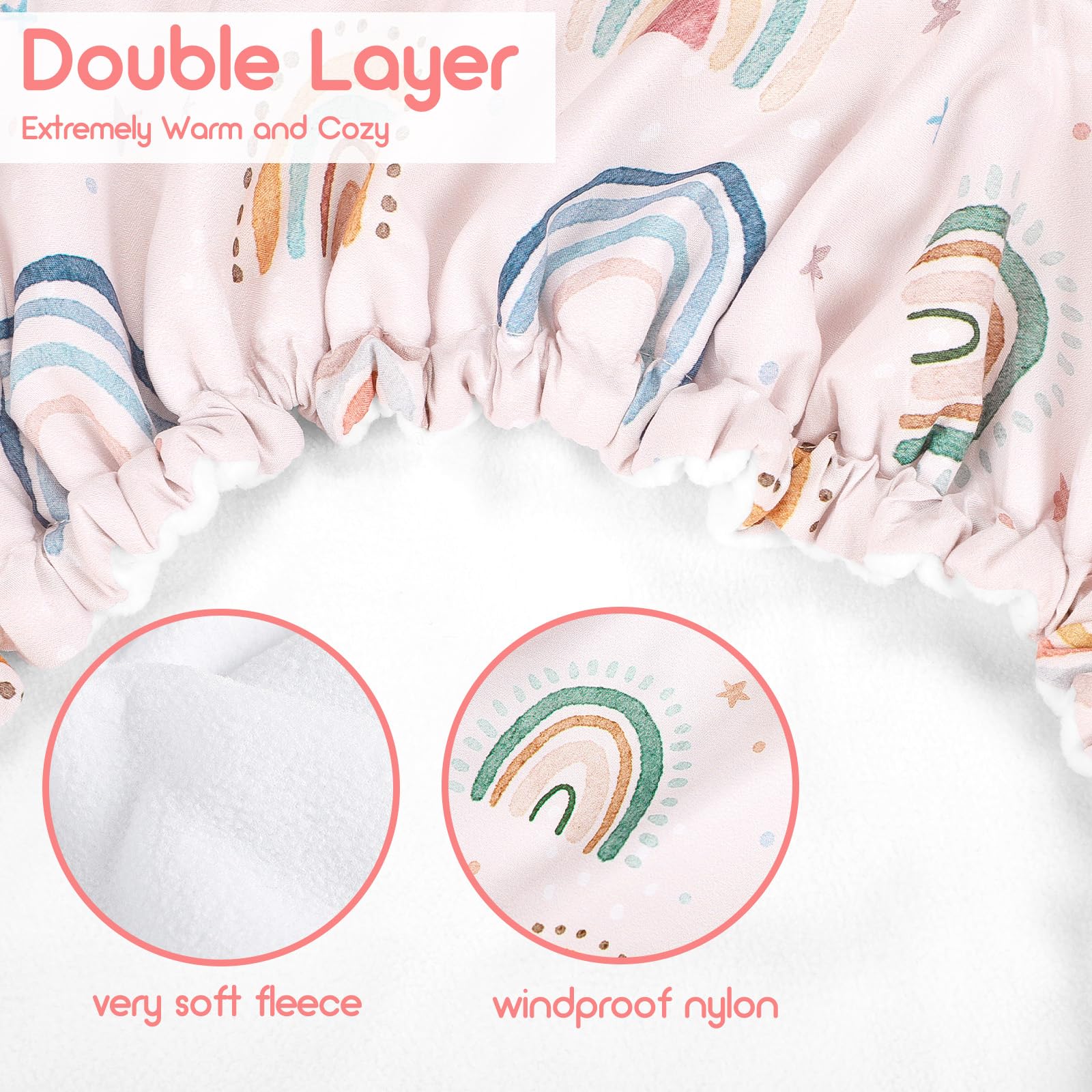 CARUILI plush fleece lining offers soft warmth during cold car rides
