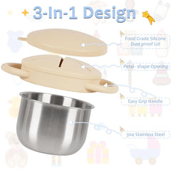 Casremee 304 stainless steel snack cups withstand playtime and tumbles