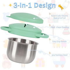 Casremee snack cups featuring soft, easy-grip handles for small hands