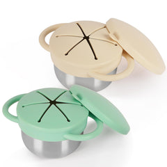 Casremee toddler snack cups with soft handles, easy grip for small hands during meals
