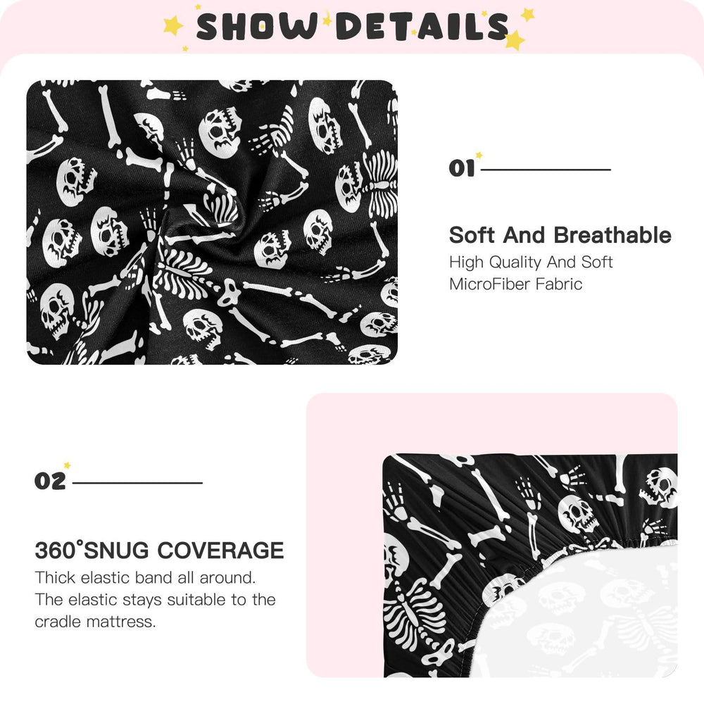CaTaKu 360-degree elastic edge on skull crib sheet