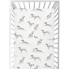 CaTaKu baby crib sheets cartoon dalmatians closeup showing soft, breathable fabric
