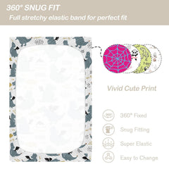 CaTaKu crib sheets on mattress demonstrate a snug 360° elastic fit for security.