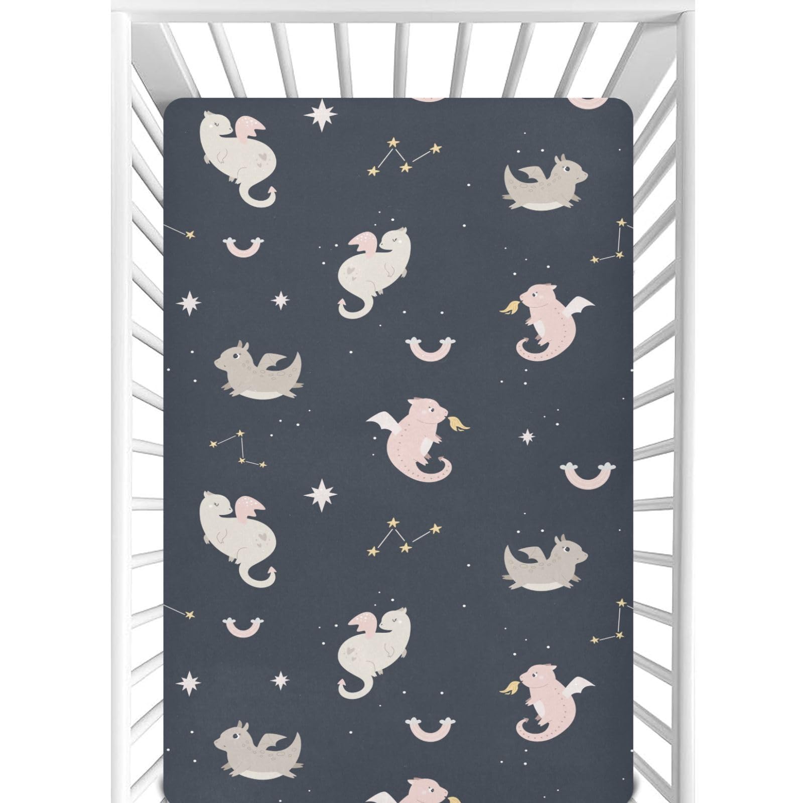 CaTaKu Dragon Space crib sheets with 360° elastic edge for secure sleep