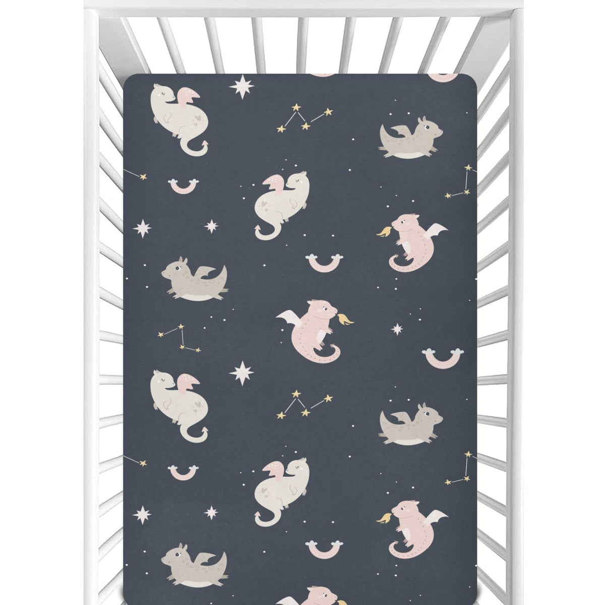 CaTaKu Dragon Space crib sheets with 360° elastic edge for secure sleep