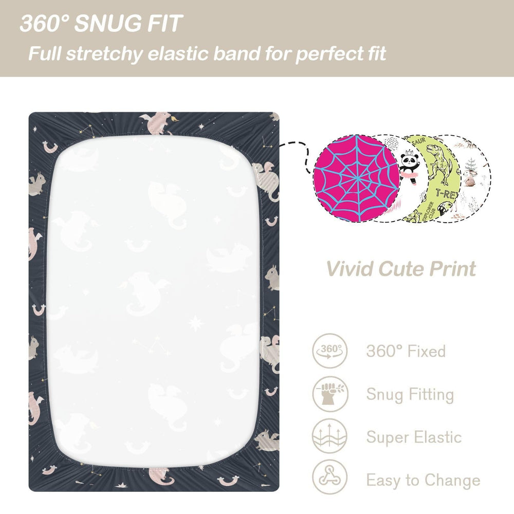 CaTaKu dragon space crib sheets feature cute print for nursery decor