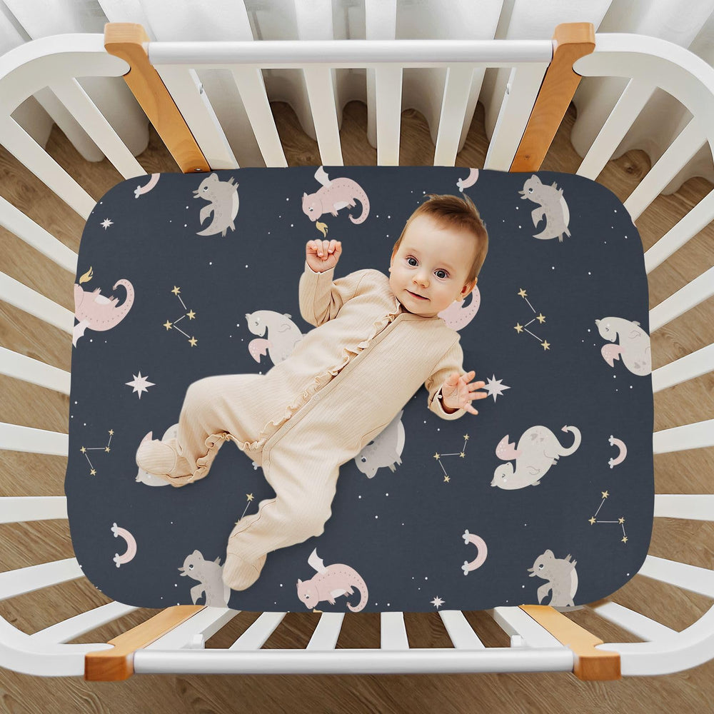 CaTaKu dragon space crib sheets ideal for gifting and nursery styling