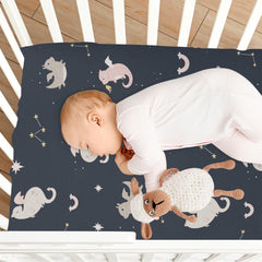 CaTaKu dragon space crib sheets fit mini crib and toddler mattresses