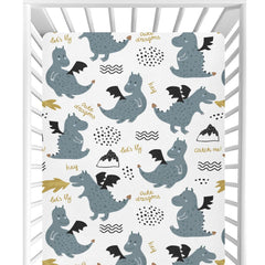 CaTaKu Dragons baby sheets pack adds playful dragon print to nursery decor.