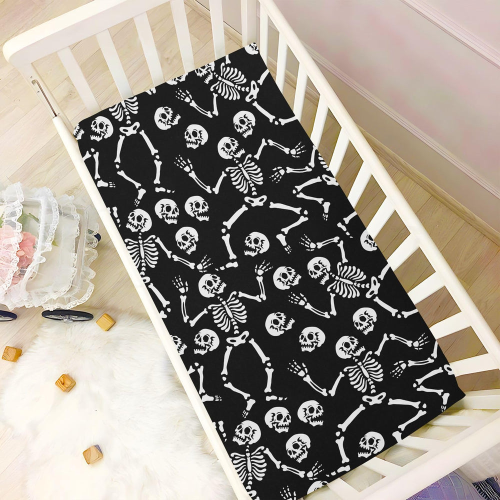 CaTaKu nursery skull print crib sheet decorating the room