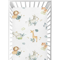CaTaKu Safari Animals crib sheet cover with snug fit for nursery decor.