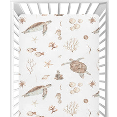 CaTaKu sea turtles crib sheet enhances nursery with a playful, cozy pattern.