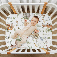 CaTaKu crib sheet with soft fabric provides breathable comfort for naps and night-time.