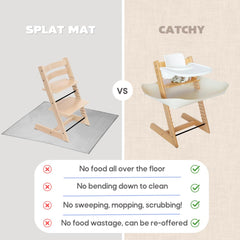 Catcher contains mess around the high chair, reducing floor cleaning.