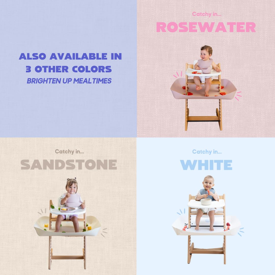 Catchy Food Catcher compatible with 11+ high chairs for versatility.