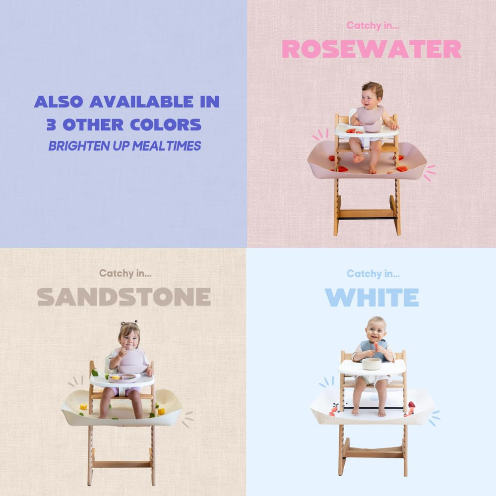 Catchy Food Catcher compatible with 11+ high chairs for versatility.
