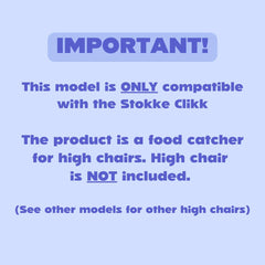 Catchy Food Catcher on a high chair captures dropped food for cleanup