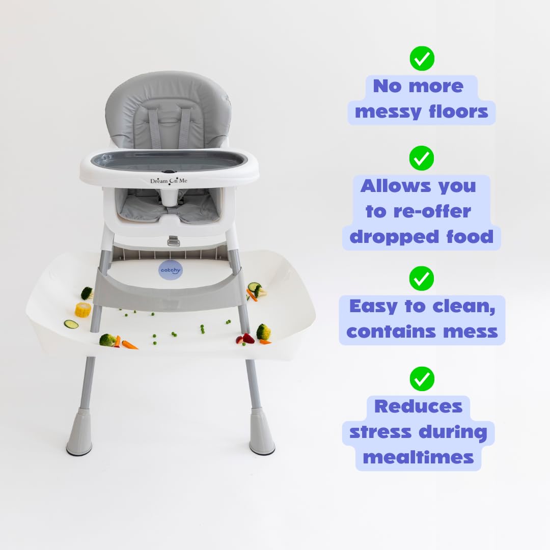Catchy Food Catcher catching dropped food to reduce floor mess