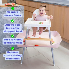 Premium linen colorway of Catchy Food Catcher complements decor and catches crumbs