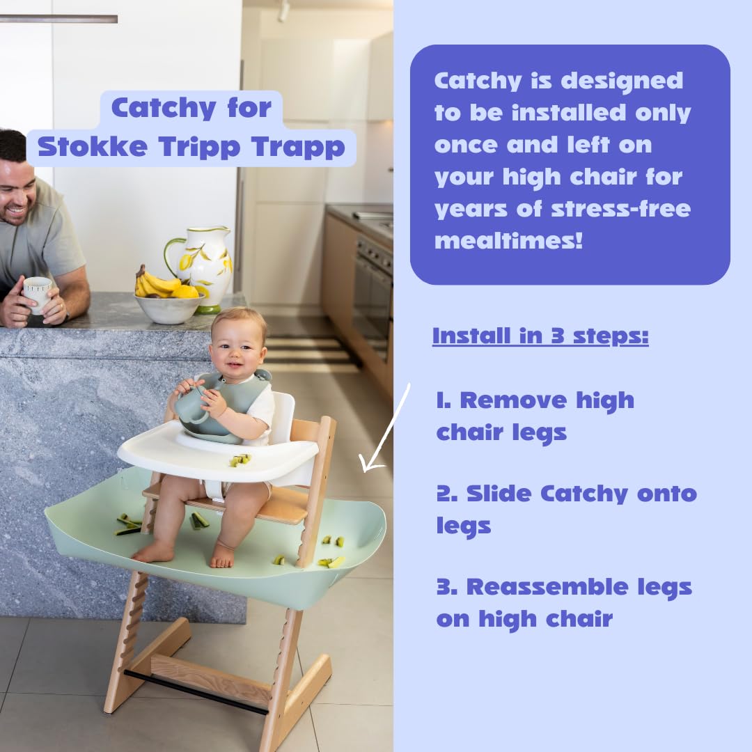 Catchy Food Catcher waterproof surface for easy wipe-down.