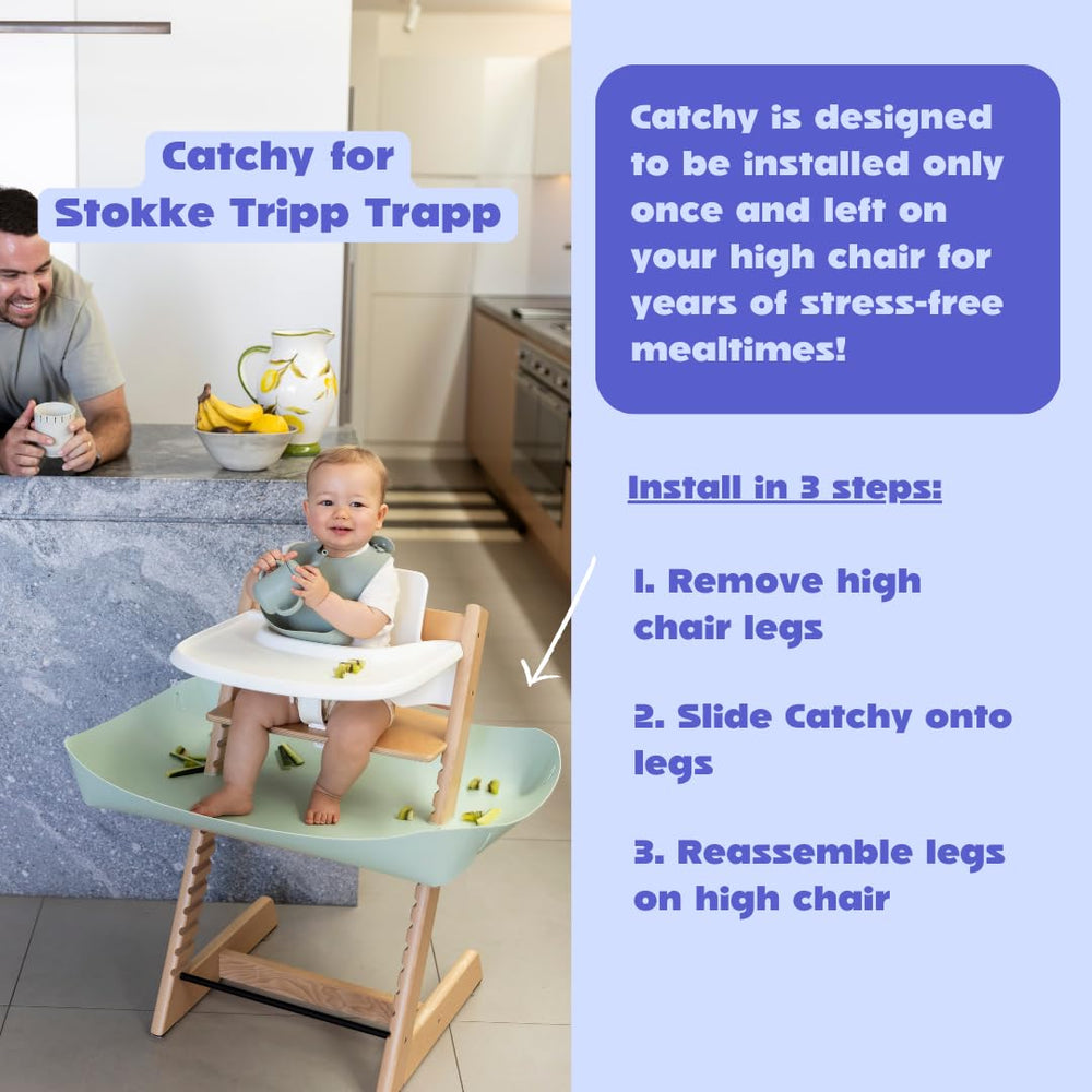 Catchy Food Catcher waterproof surface for easy wipe-down.