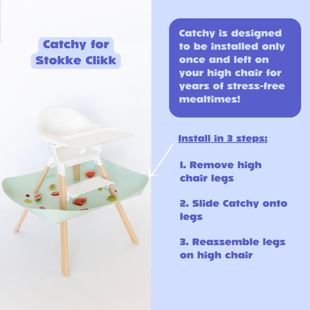 Catchy Waterproof and stain-proof material allows quick wipe-down between meals