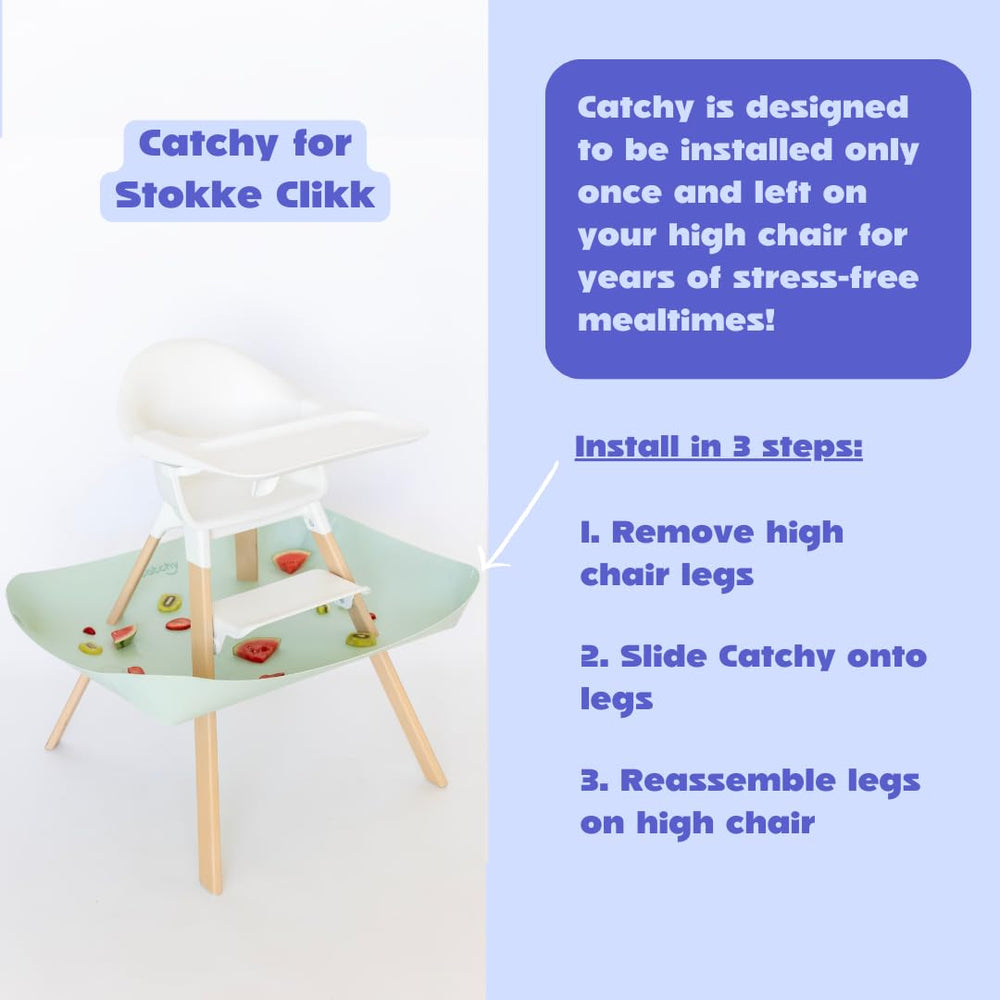 Catchy Waterproof and stain-proof material allows quick wipe-down between meals