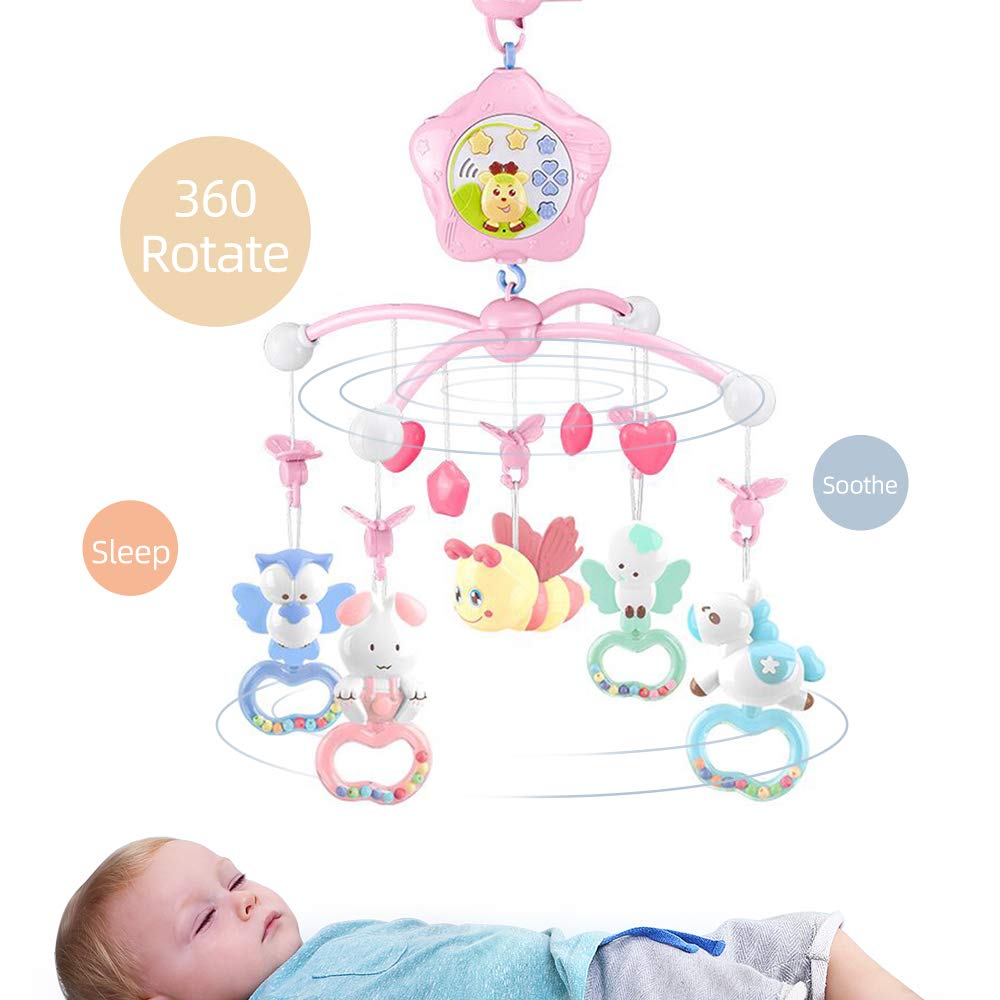 Caterbee Pink Bee lights and volume adjust for a personalized ambience.