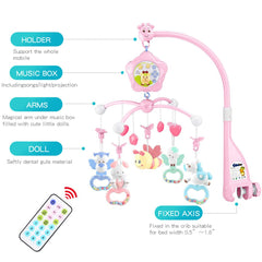 Caterbee Pink Bee mobile remote control enables nap time adjustments from close range.