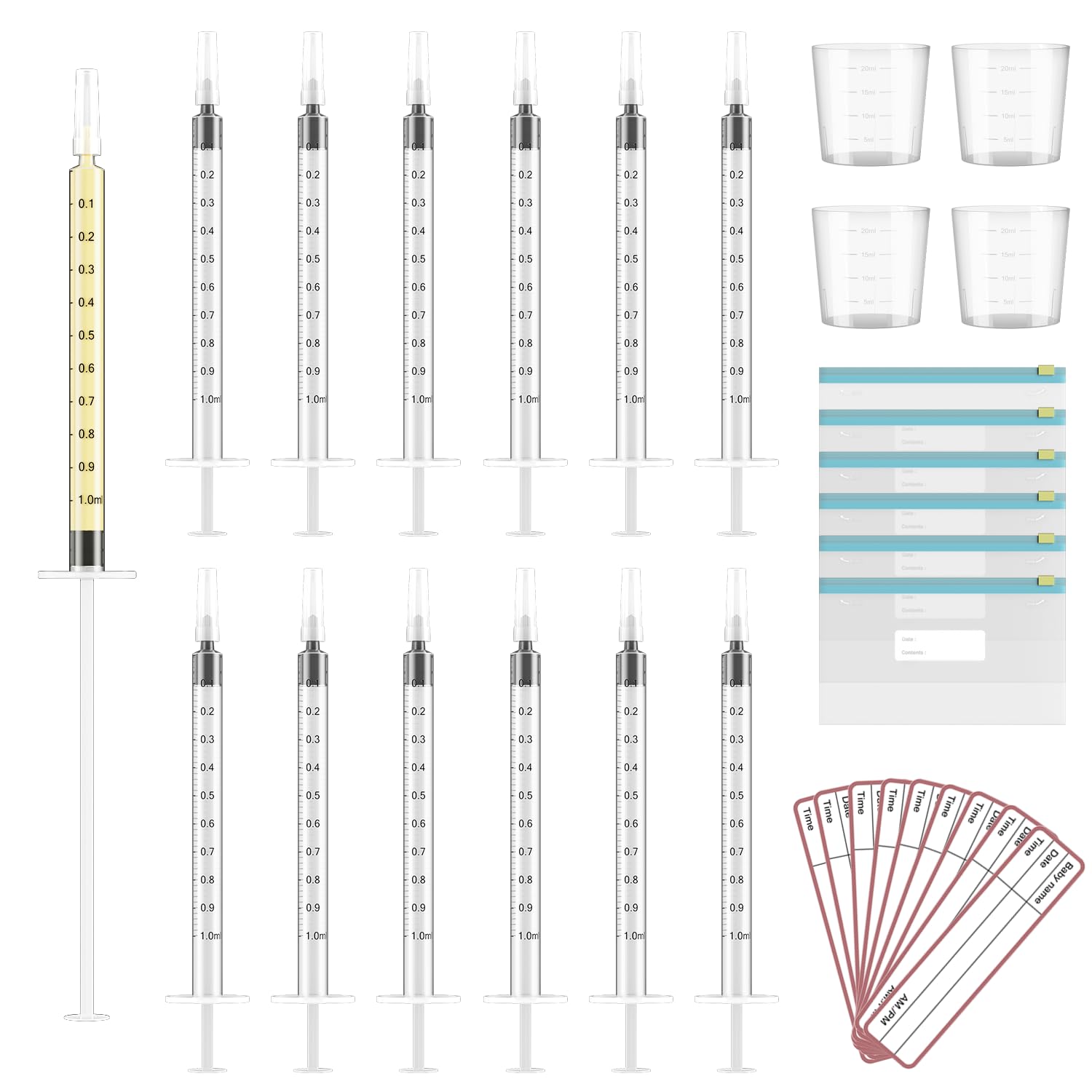 Cathill colostrum collector syringes with caps for safe collection