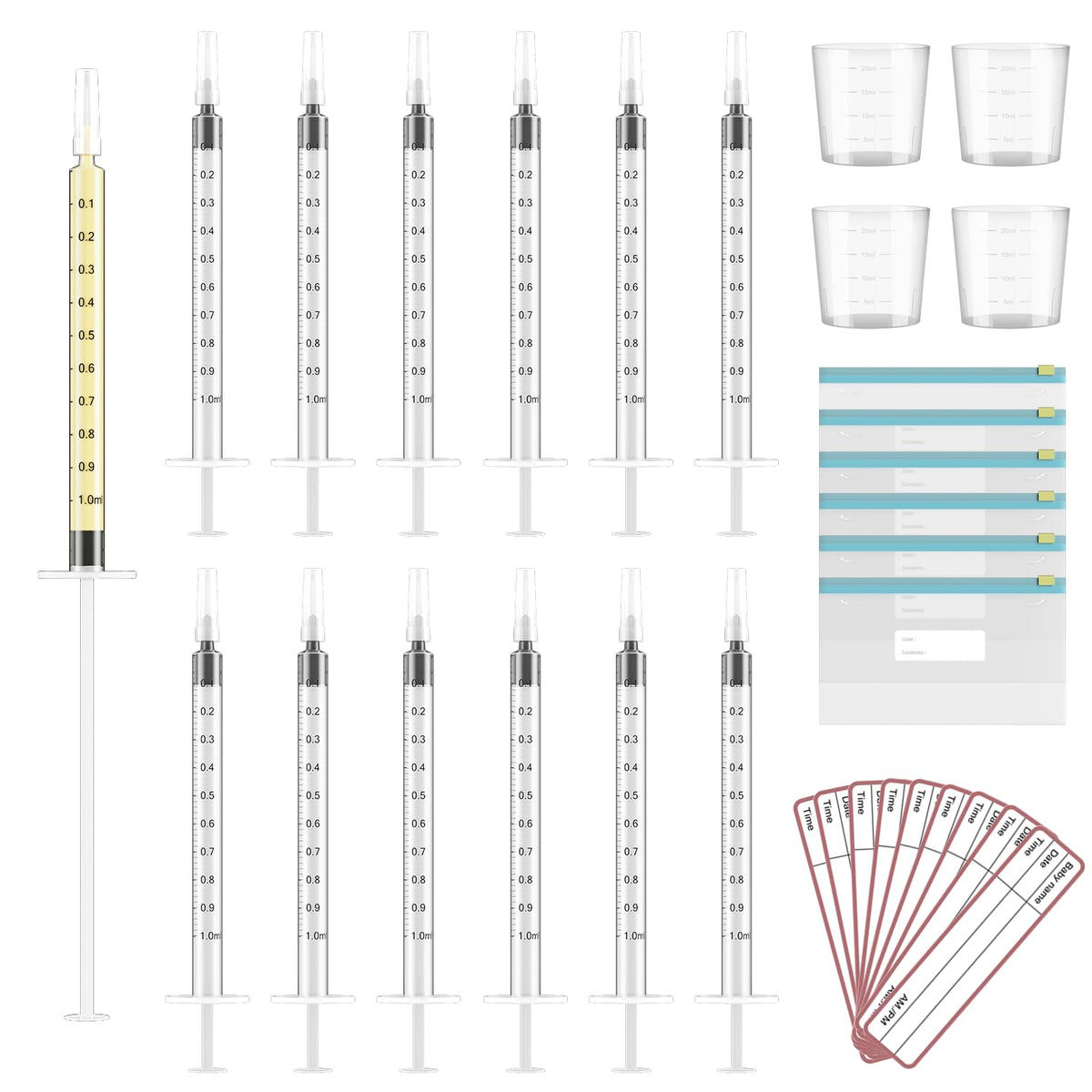 Cathill colostrum collector syringes with caps for safe collection