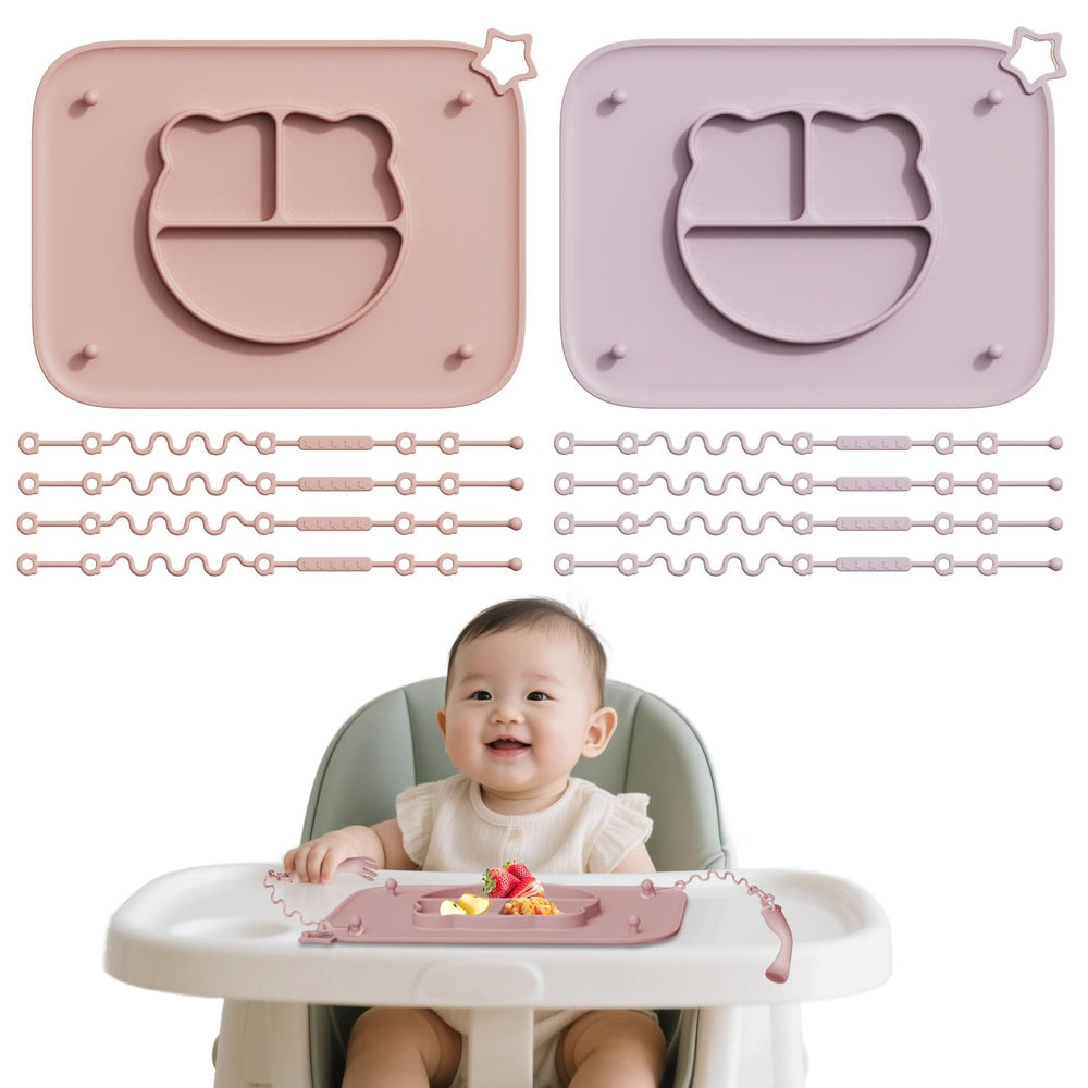 Cathill placemats with suction base on a high chair keep meals tidy and in place
