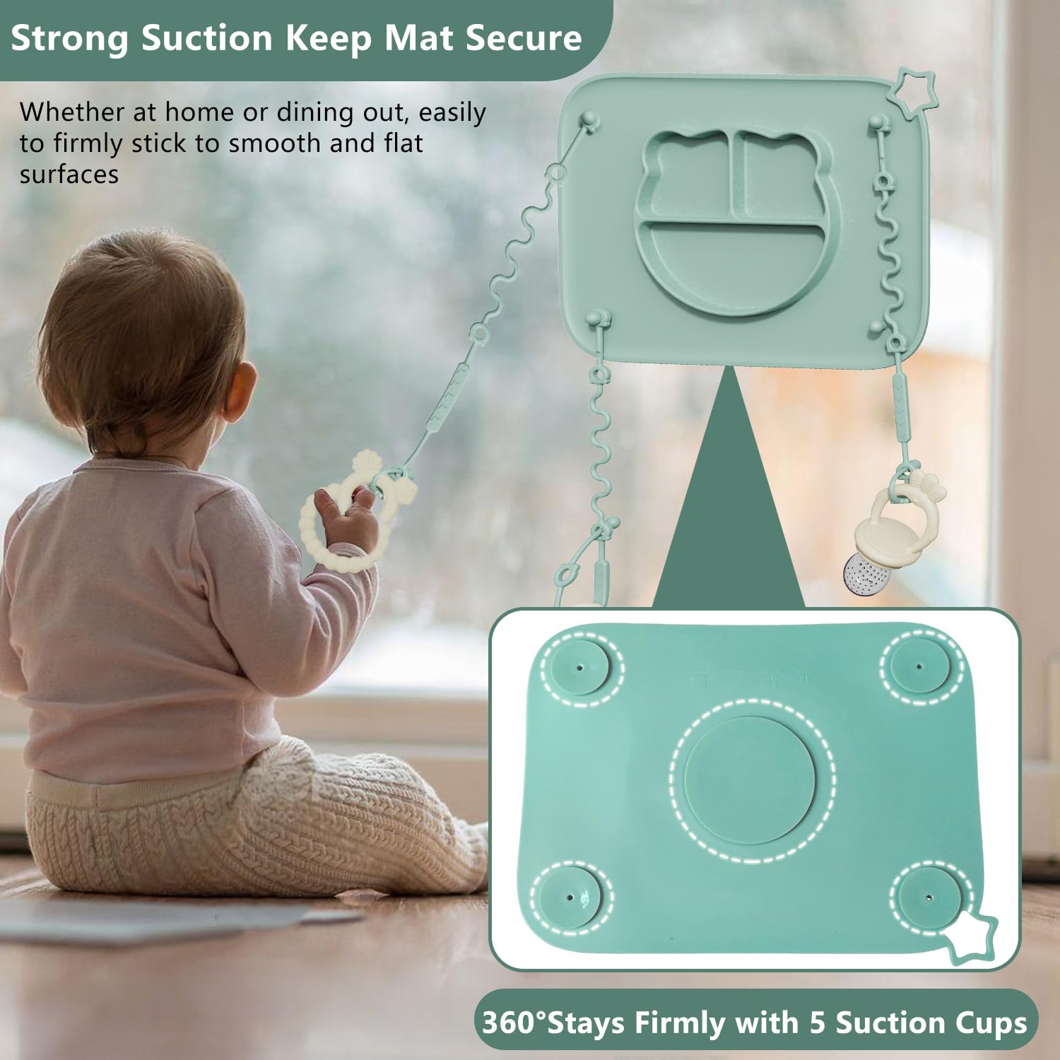 Cathill BPA-free silicone ensures safe, flexible durability for babies.