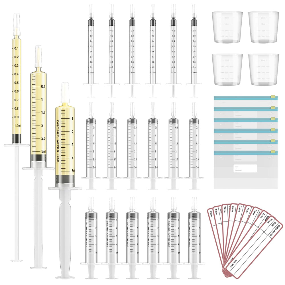Cathill colostrum collector kit with syringes ready for safe collection