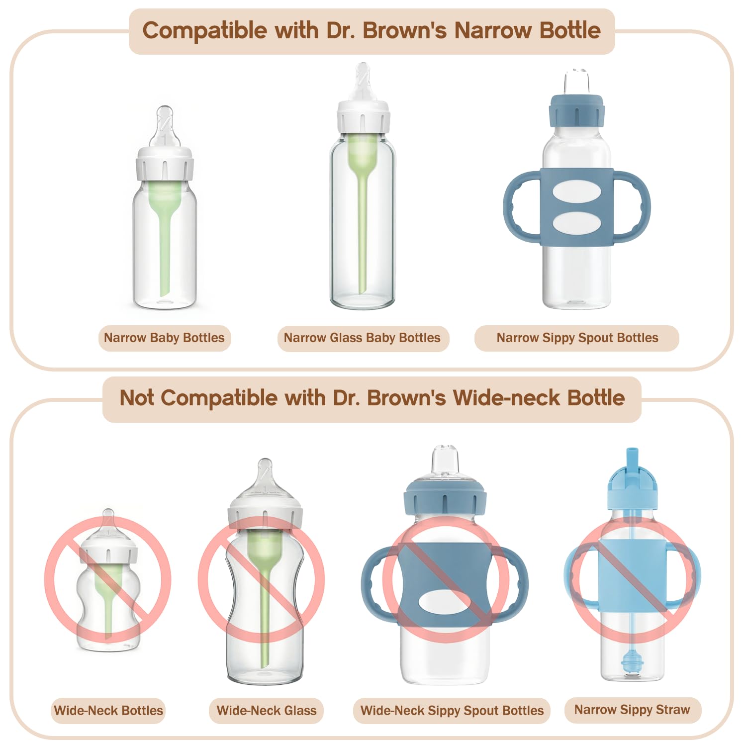 Cathill sippy straw nipple with glass bottle compatibility and secure fit