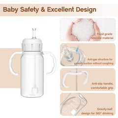Cathill sippy straw nipple for narrow sippy spout bottles enabling steady sipping