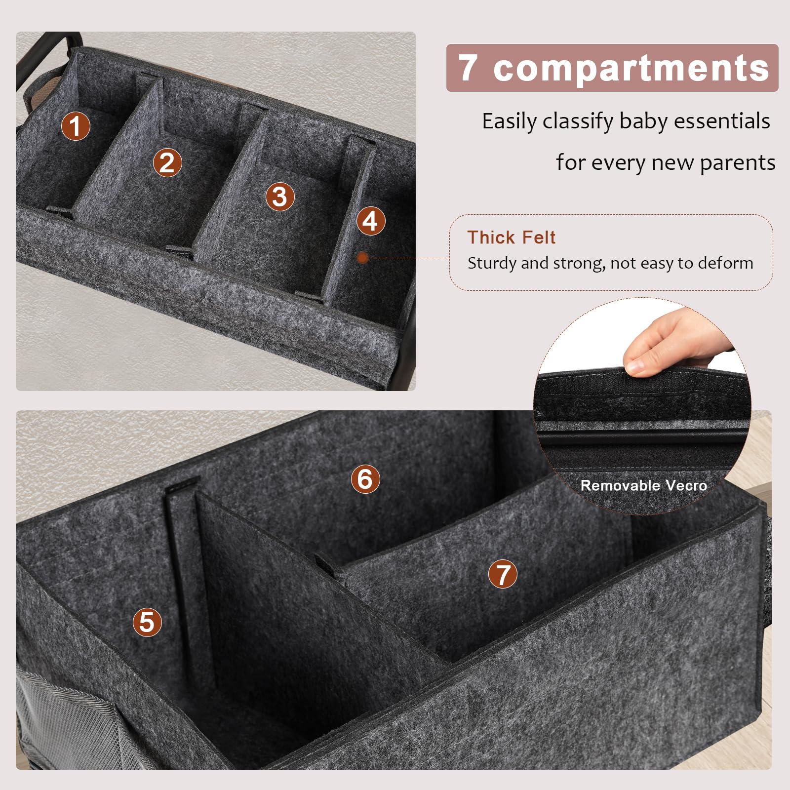 Cathyeen diaper caddy middle and bottom storage for clothes and toys