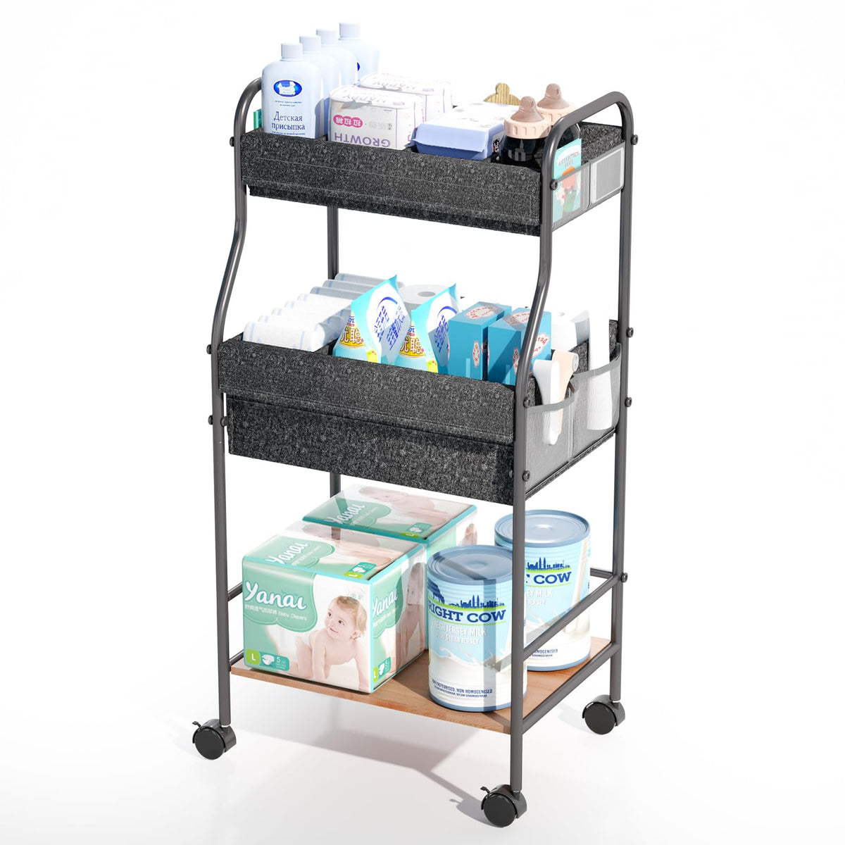 Cathyeen diaper caddy top tier for easy diaper access during changes