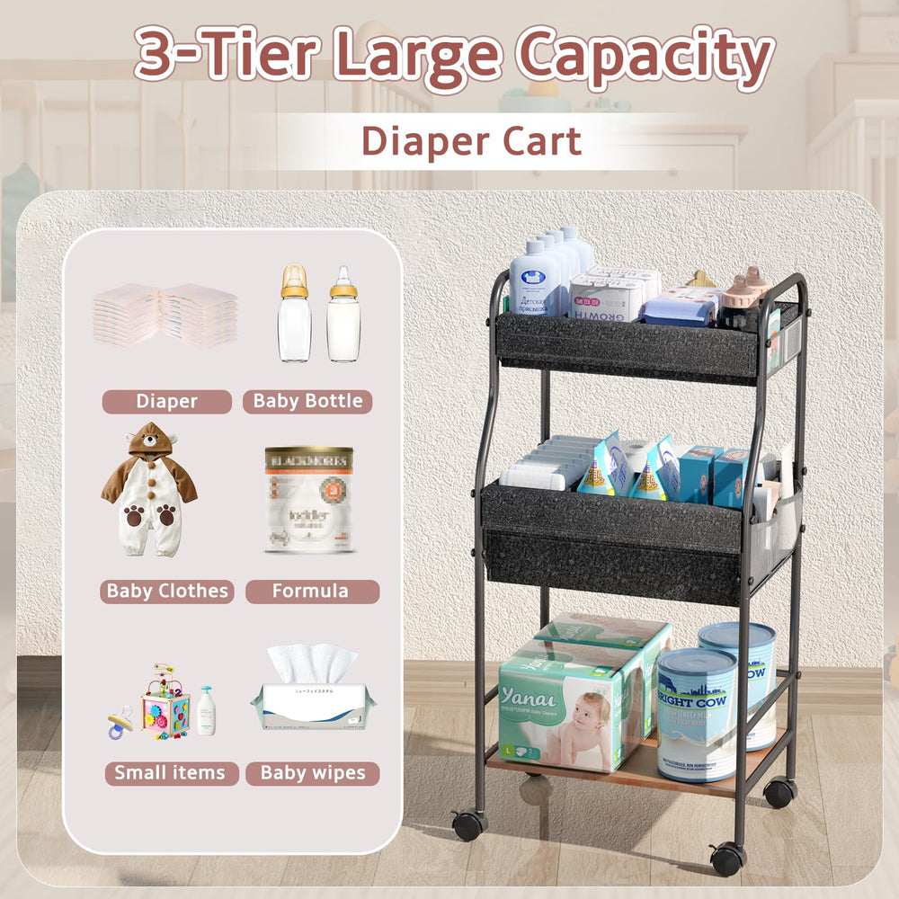 Cathyeen diaper caddy wide wipe zone keeps wipes within reach