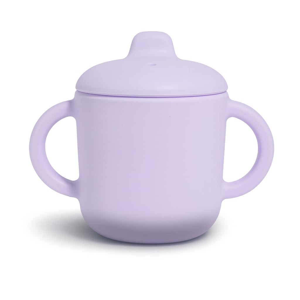 Catii sippy cup with handles in soft lilac for easy gripping.