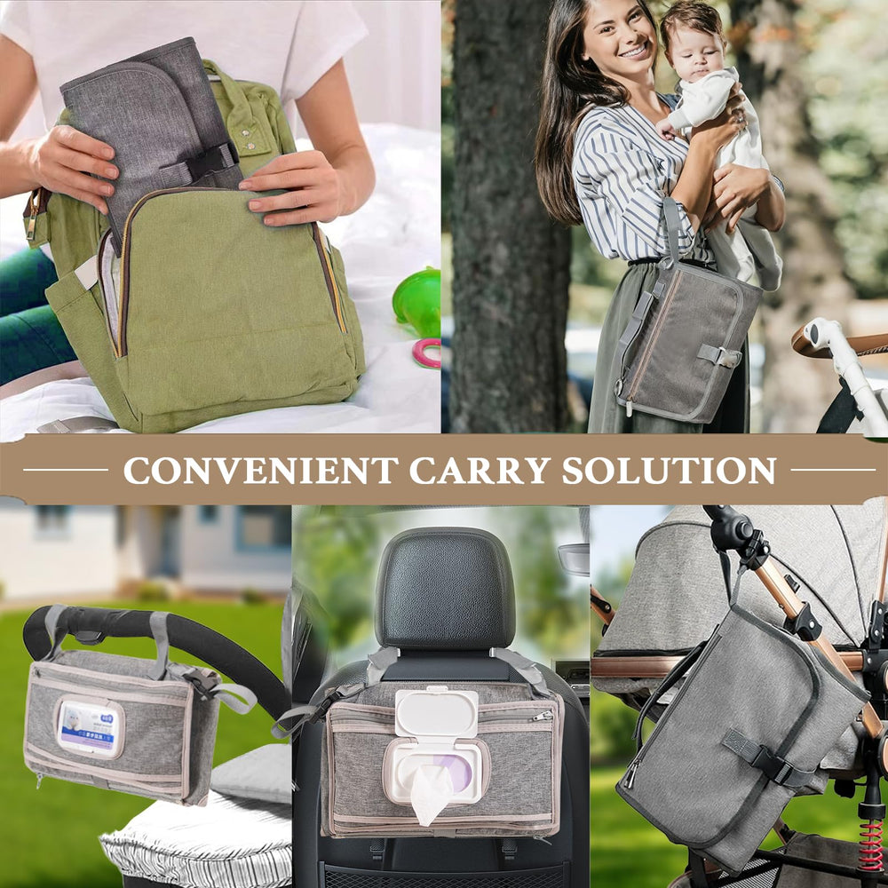 Catteyonce Baby Portable Diaper Changing Pad memory foam headrest offers gentle support.